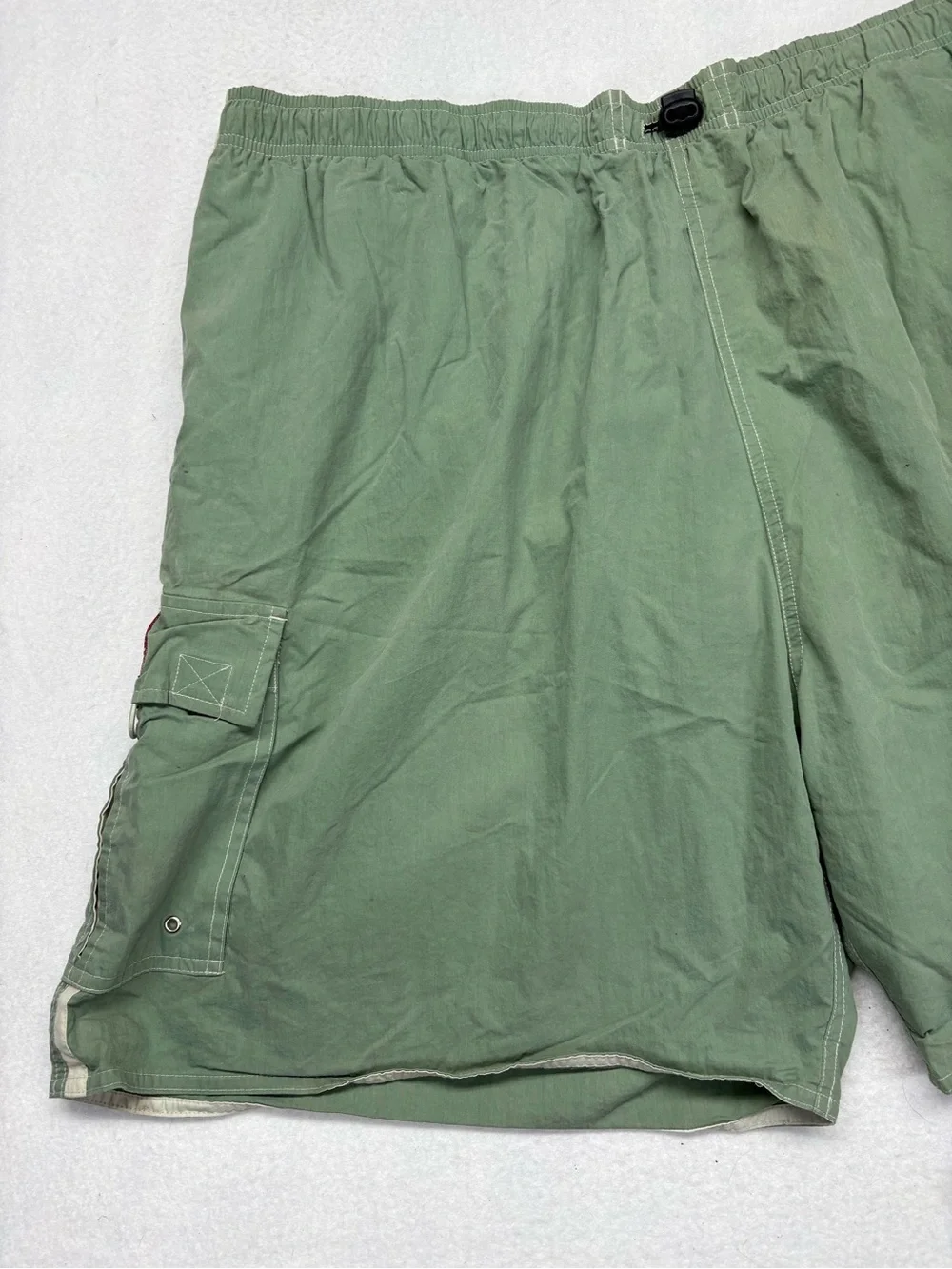 VTG Big Dogs Swim Trunks Mens 3XL Beige Lined Elastic Waist